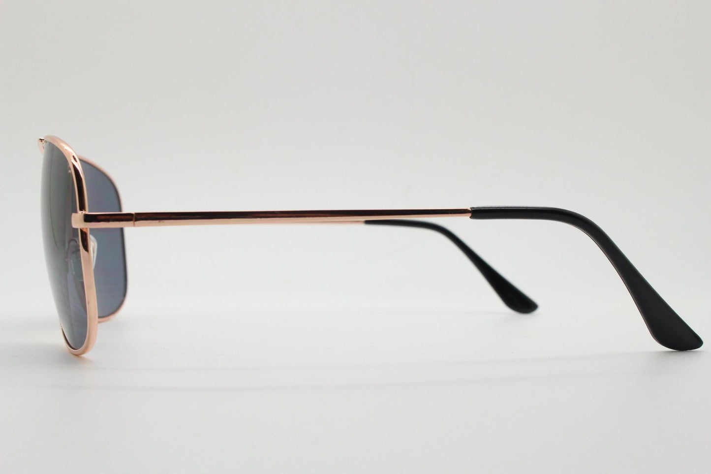 Y2K vintage square aviator sunglasses. Gold chrome metal frame 70s design aviators with black lenses. Teardrop, 2000s. Unused NOS