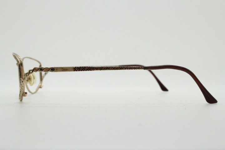 Cazal 90s vintage eye glasses. Innovative upside down design optical frames with arm holes and check pattern. Prescription eyeglasses. RX