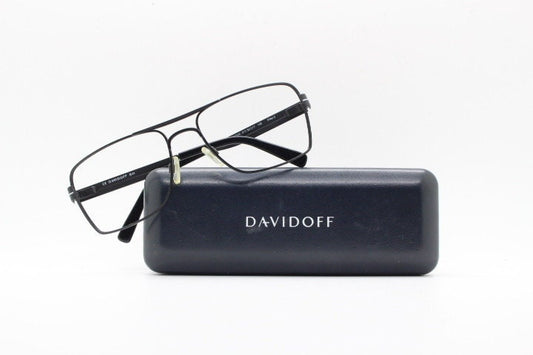 Davidoff vintage small square aviator eye glasses. Well proportioned matt metal optical frames. Prescription RX spectacles. Mens aviators