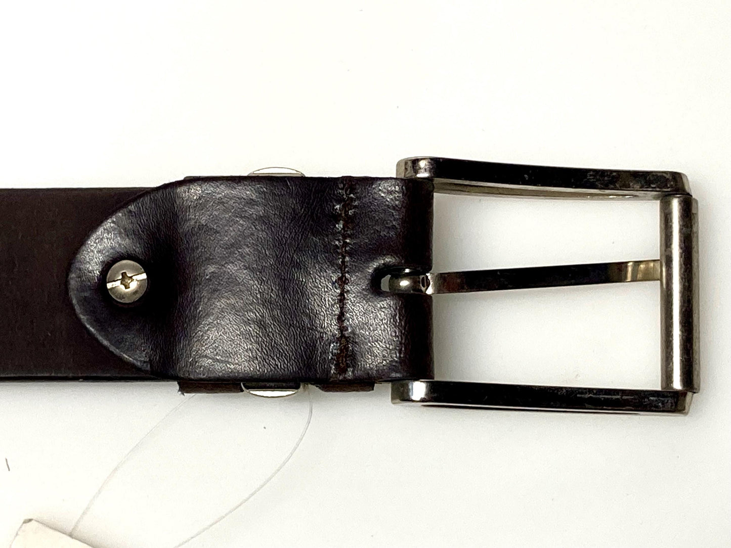 90s vintage dark brown genuine leather belt made in Italy by Joseph Di Pino. Thick cowhide with smooth finish for trousers/jeans. NOS. Mens