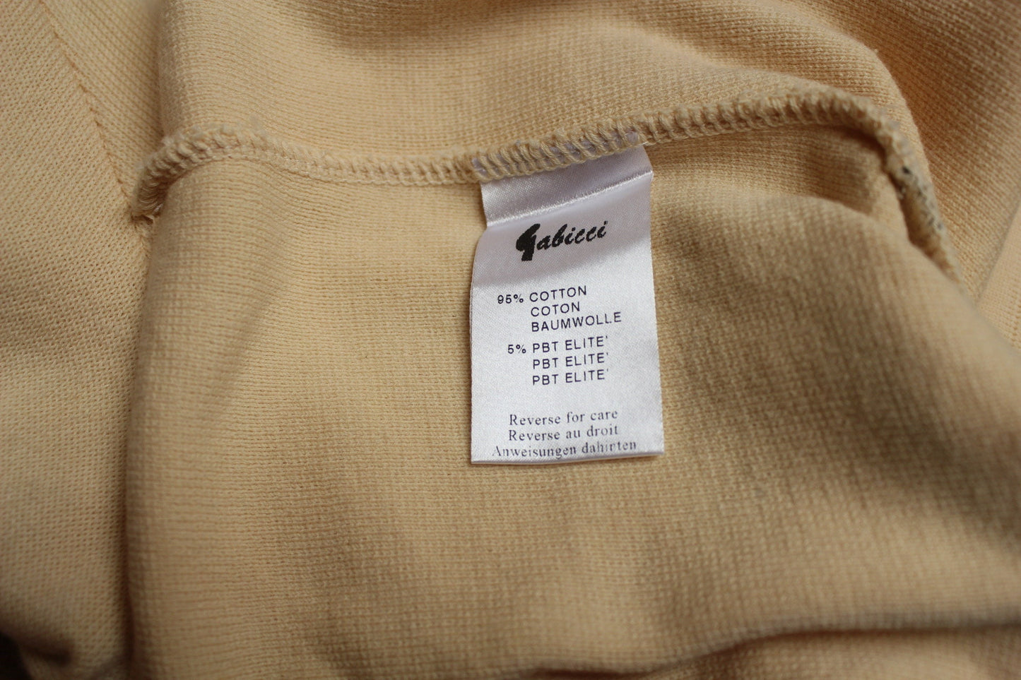 Gabicci vintage cotton knit argyle jumper in yellow with brown stripes. Mens crew neck sweater. BNWT. Round neck pullover