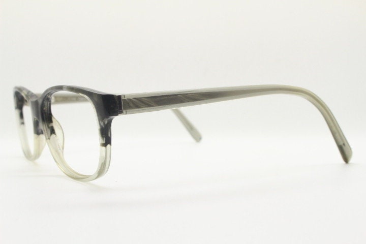 Calvin Klein collection rectangular eye glasses. Marbled grey crystal ombre acetate optical frames. Prescription eyeglasses. RX spectacles