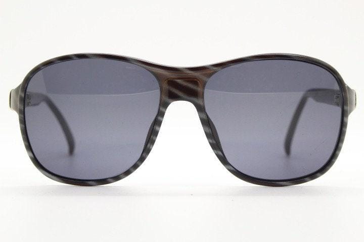 Christian Dior monsieur 80s vintage small square aviator sunglasses model 2311 made in Germany from Optyl. Grey striped frame. NOS