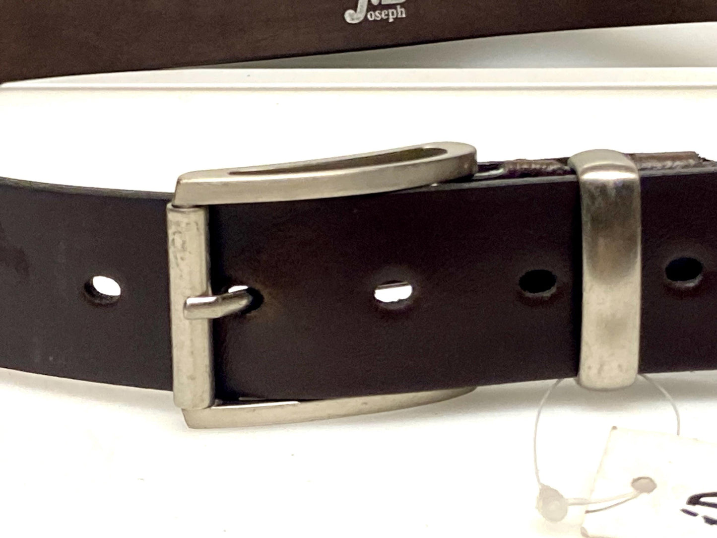 90s vintage dark brown genuine leather belt made in Italy by Joseph Di Pino. Thick cowhide with smooth finish for trousers/jeans. NOS. Mens