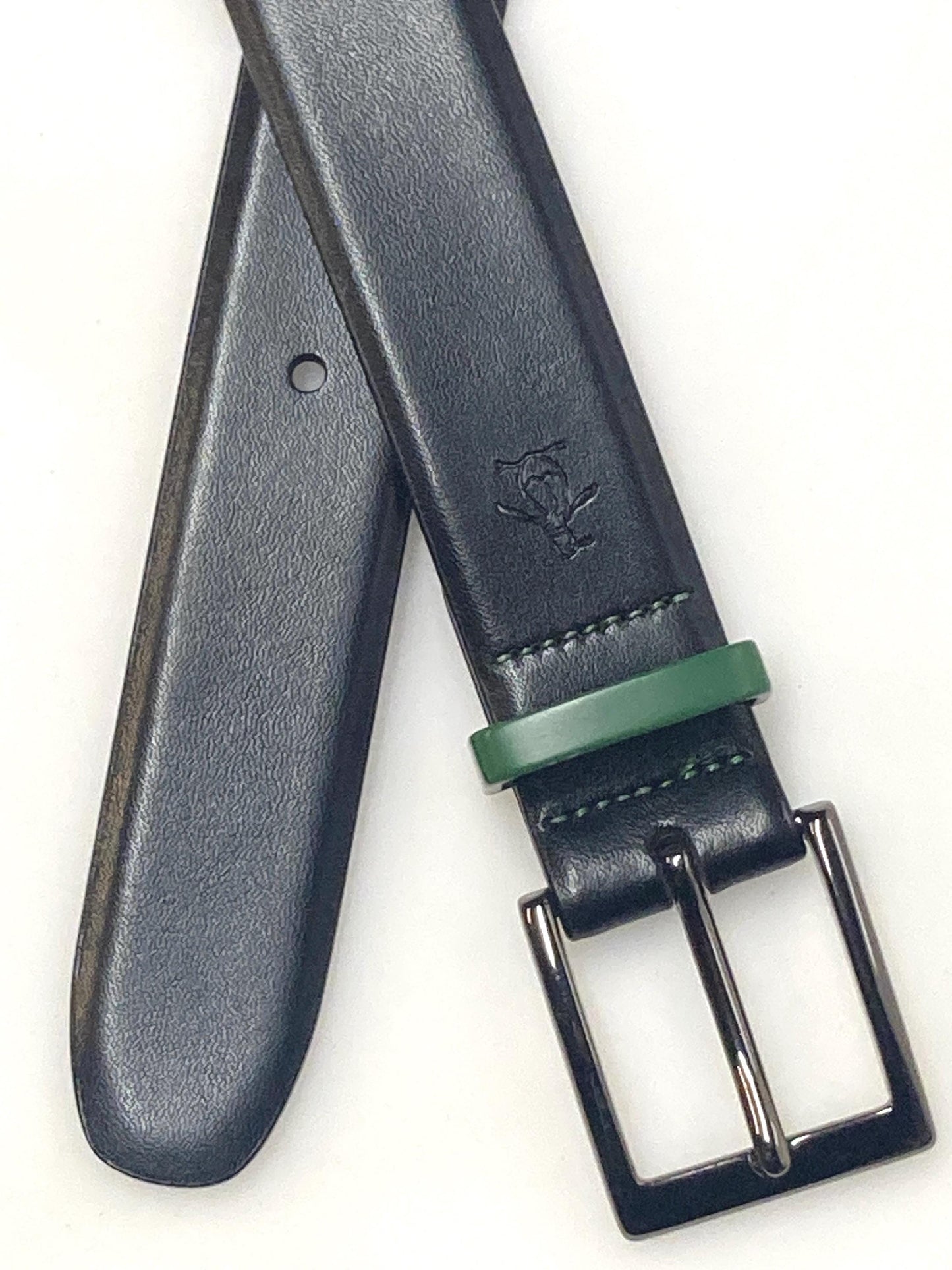 Original Penguin black genuine all leather smart trouser belt. Seamless bonded bevelled edge design. Original Munsingwear. Mens vintage NOS