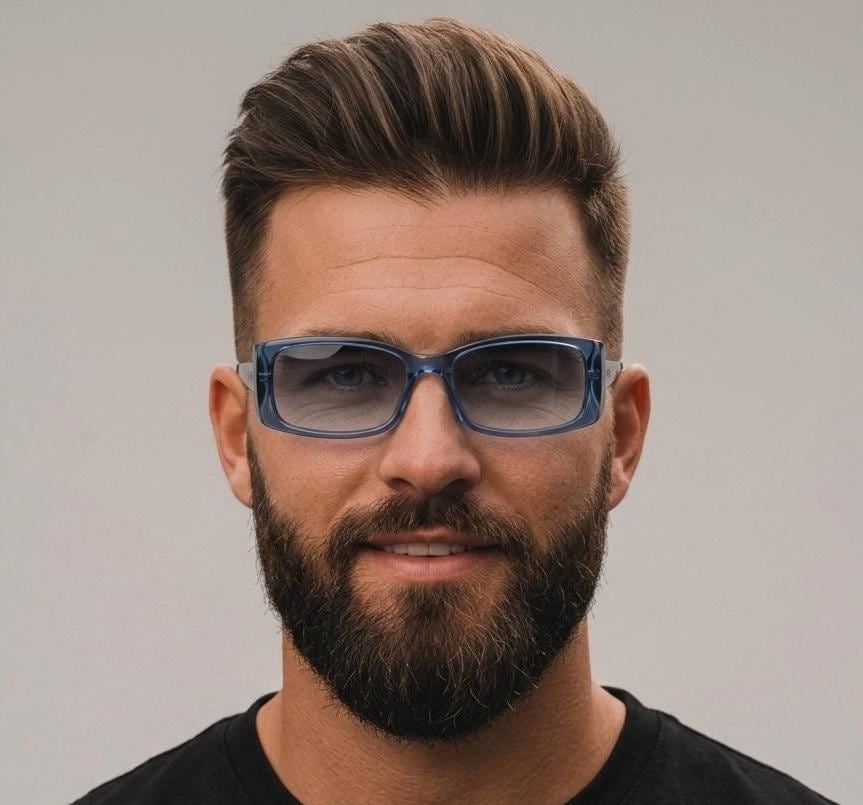 90s vintage rectangular low profile sunglasses by Storm. Transparent grey acetate front with brushed steel arms. NOS. 2000s