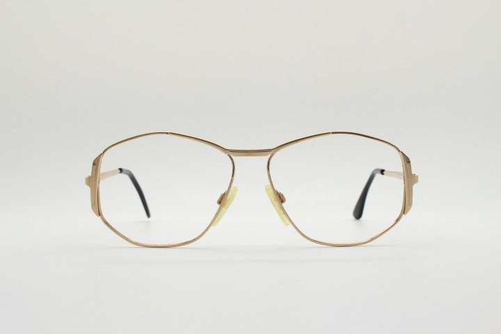Fila 80s vintage hexagon eye glasses. Angular 6 sided metal optical frame. Mens prescription eyeglasses. RX spectacles. NOS