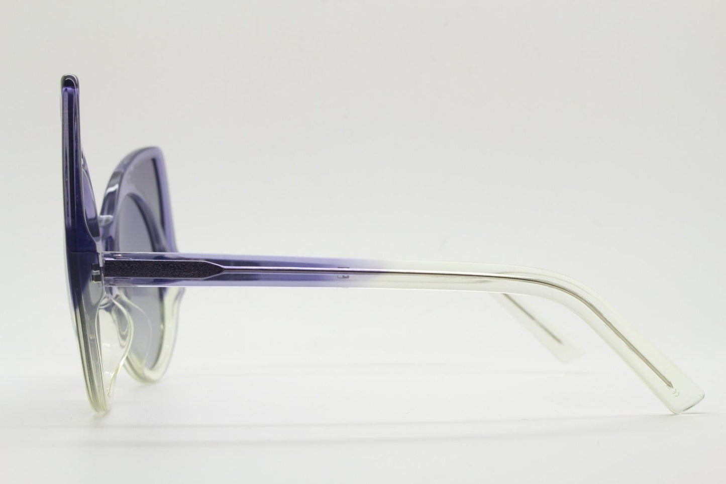 Linda Farrow huge cat eye sunglasses. Purple version of the true original that caused a million copies. Khaleda + Fahad Projects Vintage NOS