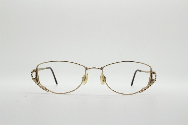 Cazal 90s vintage eye glasses. Innovative upside down design optical frames with arm holes and check pattern. Prescription eyeglasses. RX