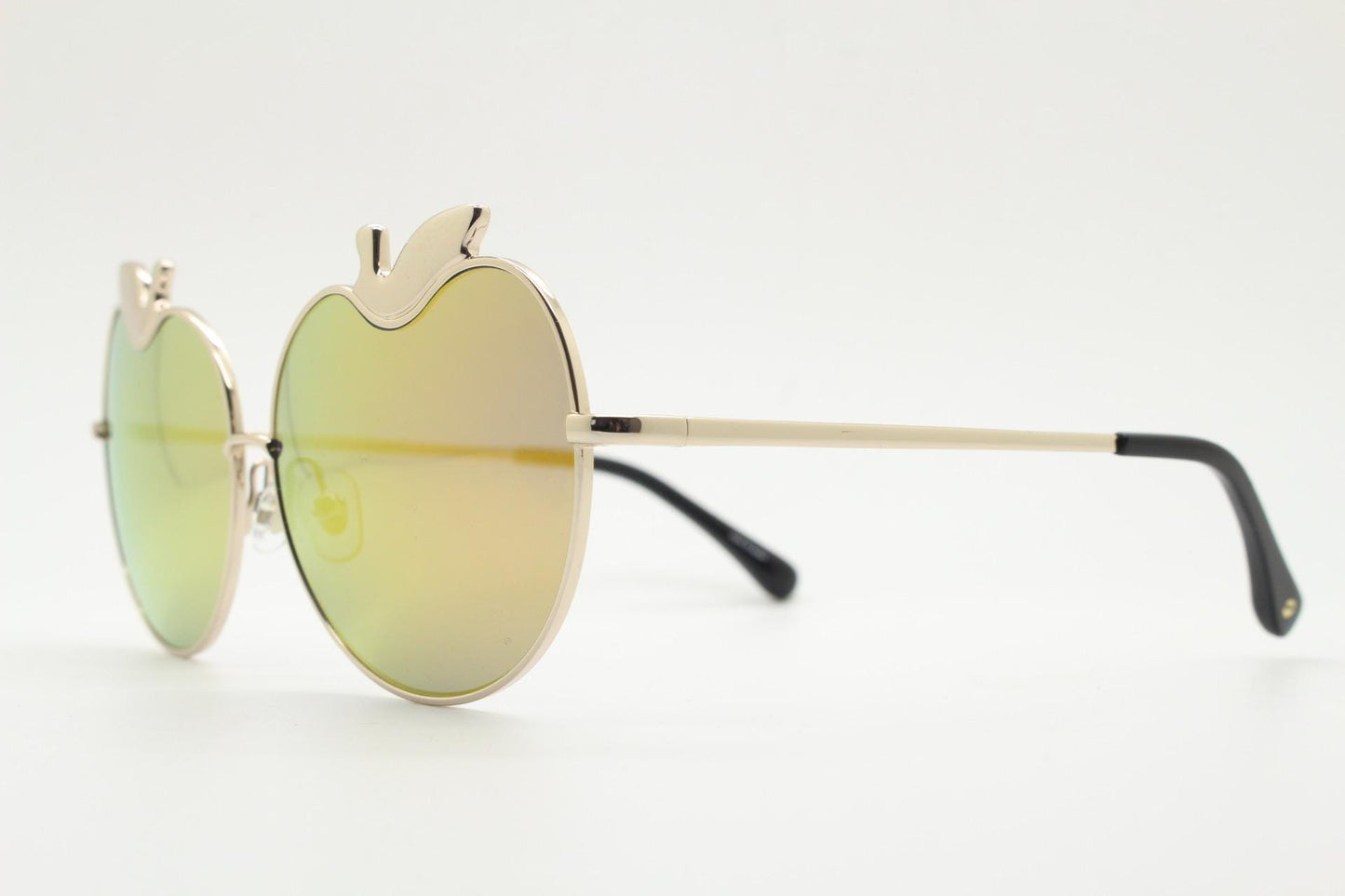 Markus Lupfer for Linda Farrow Gallery gold mirror apple design sunglasses made in Japan. Modern eyewear classic. NOS Y2K vintage