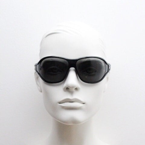Ralph Lauren Polo Jeans Co Y2K vintage bug eye sunglasses model Fly Way BPPR7. 2000's wraparound mini mask shield with big spell out logo