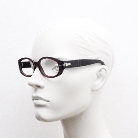 Persol crop sided glasses. Deep brown gloss chunky acetate optical frame with flexible arms. Prescription eyeglasses. RX spectacles