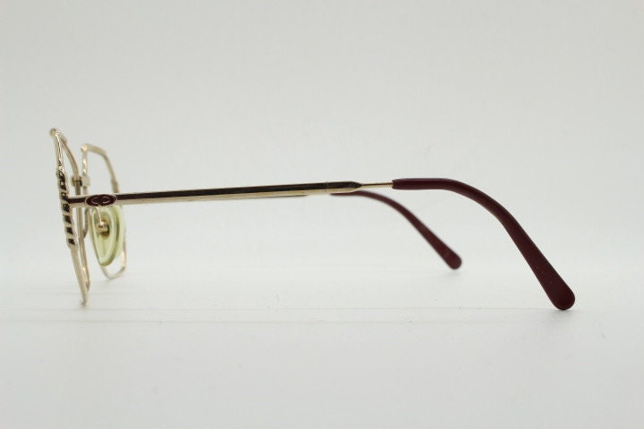 Christian Dior 80s vintage octagon eye glasses. Angular sided metal optical frame with barley twist detail. Prescription eyeglasses. RX