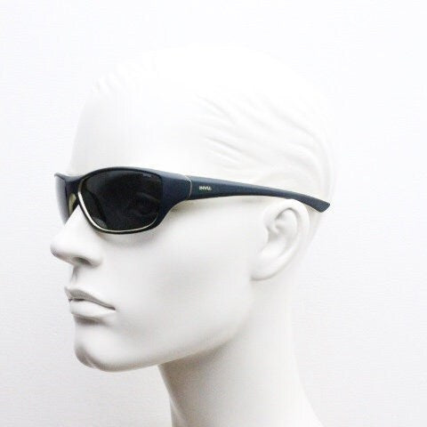 Y2K vintage sport shield sunglasses. All matt black wraparound aerodynamic visor with light green outline. 2000's. 90s. Unused NOS