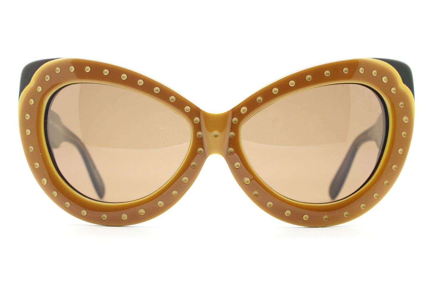 Eley Kishimoto by Linda Farrow oversized cat eye sunglasses. Dynamic handmade vintage layered acetate cateye. Luxe Gallery Projects. BNWT