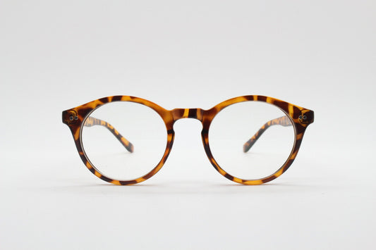 90s vintage small round glasses. 30s, 20s style tortoise optical frames. Prescription eyeglasses with clear lens. RX. Oval NOS spectacles