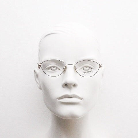 Oliver Goldsmith 90s vintage oval eye glasses model 0839. Silver and gold wire optical frames. Prescription eyeglasses. RX NOS spectacles