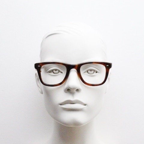 90s vintage wayfarer design eye glasses made in Italy. All time classic optical frames in mottled browns. Prescription RX eyeglasses. NOS