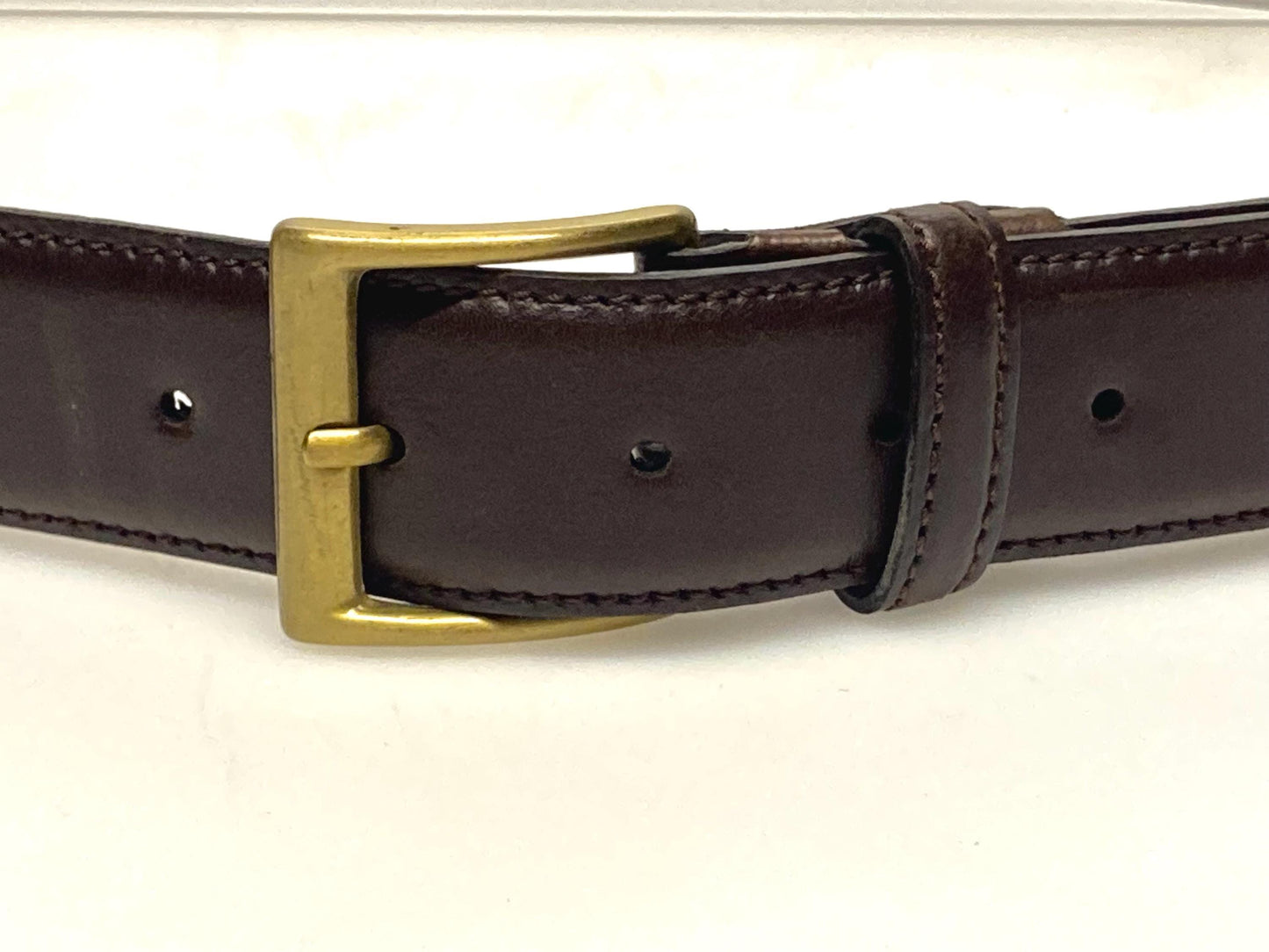 90s vintage dark brown genuine leather belt made in Italy by Joseph Di Pino. Thick cowhide with smooth finish for trousers/jeans. Mens NOS