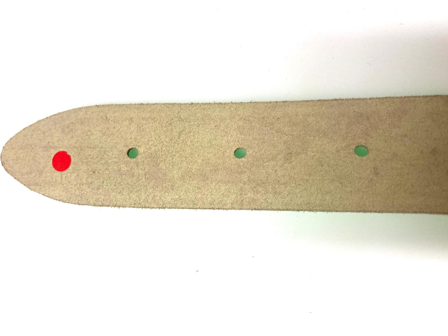 80s vintage thick genuine leather studded belt Made in the UK. Green dayglo with changeable buckle and 2 rows of conical metal studs. NOS M