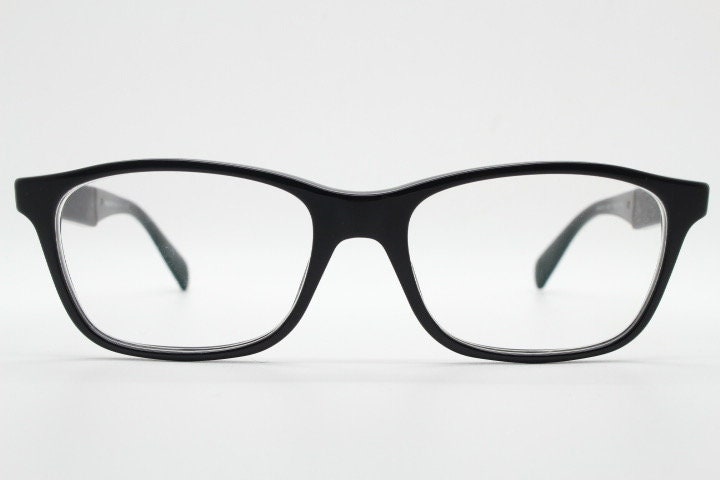 Prada eye glasses model VPR 14P made in Italy. Black acetate matt and gloss finish optical frames. Prescription eyeglasses. RX spectacles