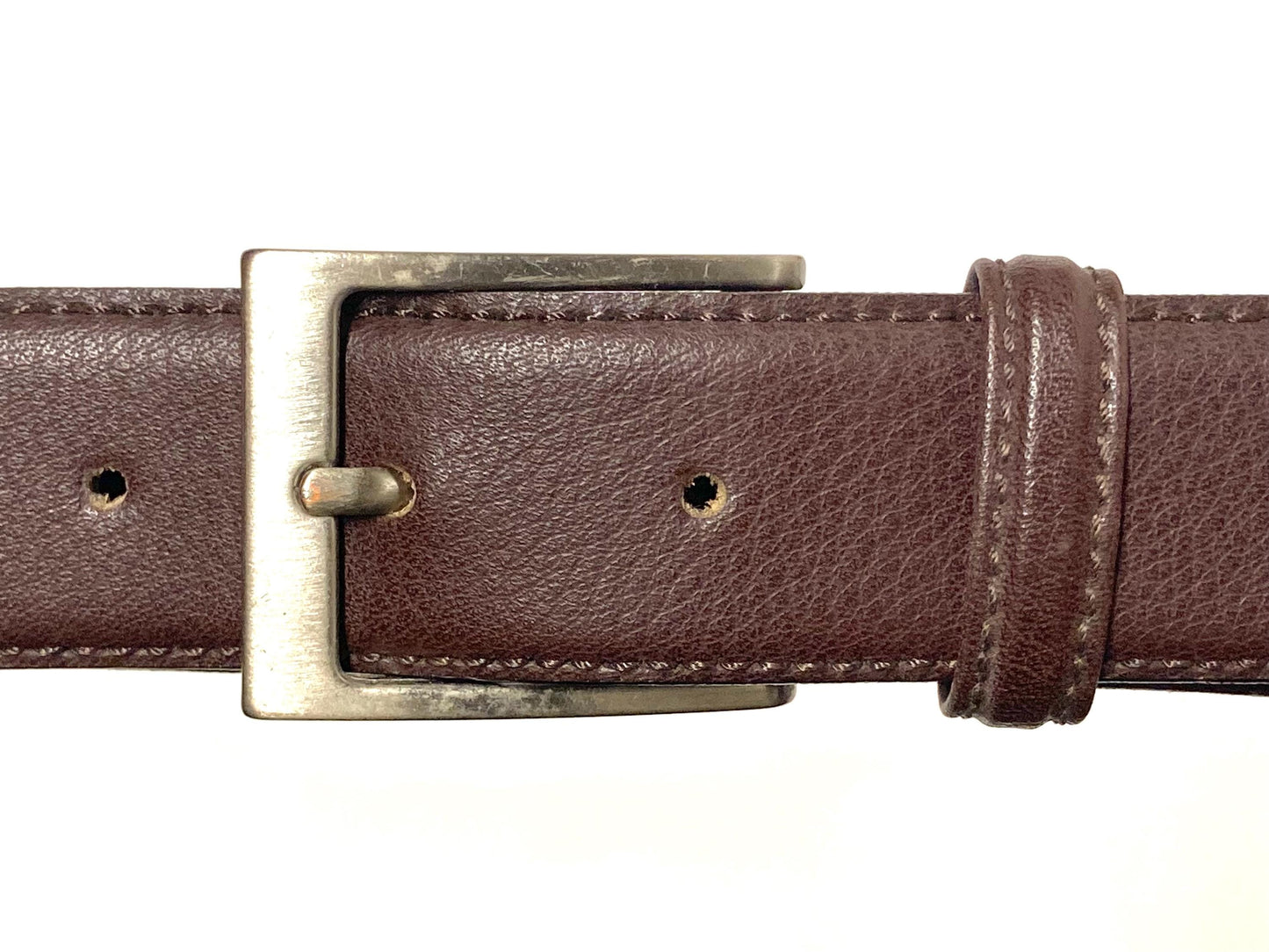 90s vintage dark brown genuine leather belt made in Italy by Dents. Real cowhide with matt textured finish for trousers or jeans. Mens NOS