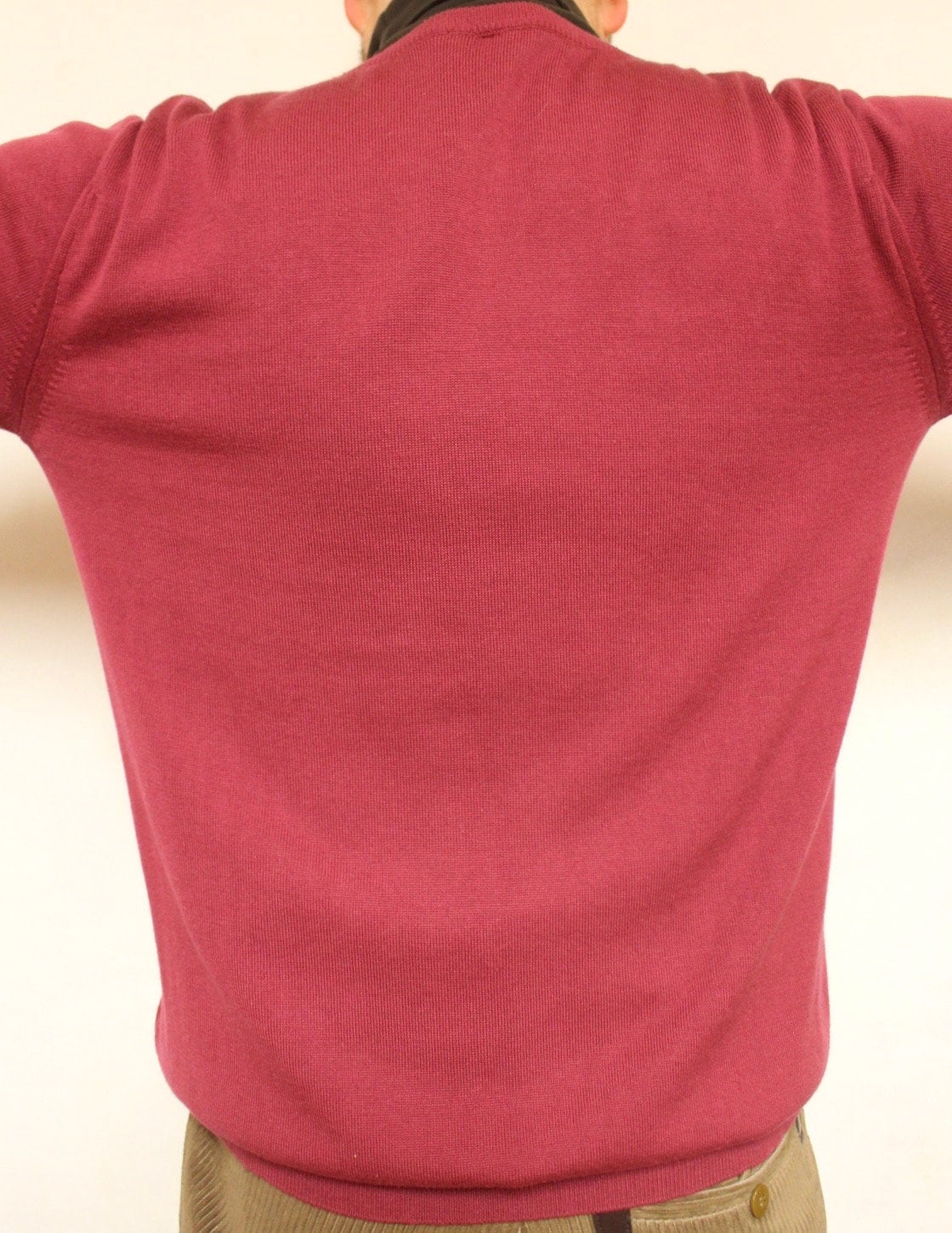 Gabicci vintage cotton knit jumper. Mens red round crew neck sweater. BNWT size M pullover. Unused NOS one off sample