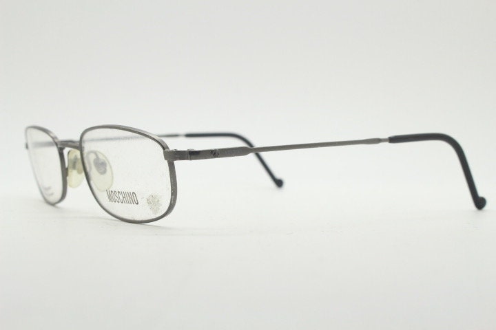 Moschino 90s vintage glasses model 3066 made in Italy. Small low profile rectangular optical frames. Prescription eyeglasses. RX. NOS