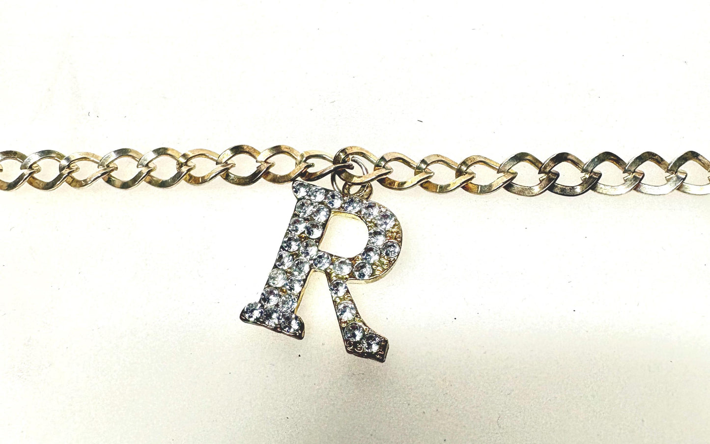 Y2K vintage womens slim chain belt with diamante STAR. Shiny chrome steel with  hanging diamante studded letters. Rhinestone. 2000s NOS