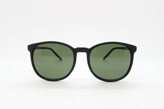 90s vintage round sunglasses. Slim frame in a rubber finish with dark green lenses. BNWT