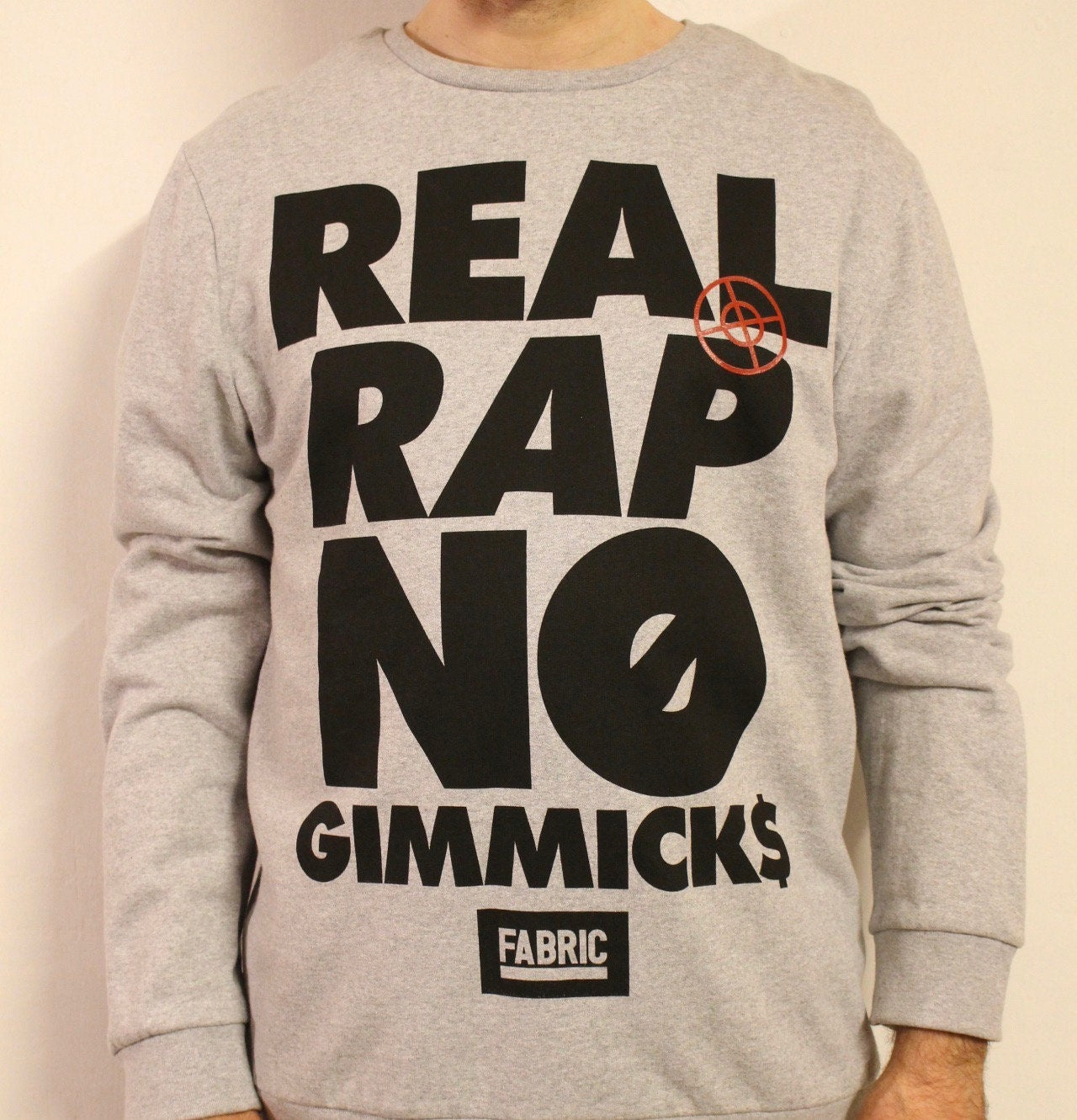 Real rap no gimmicks vintage sweatshirt by Fabric. Crew neck pullover with massive Hip Hop graphic. Round neck jumper