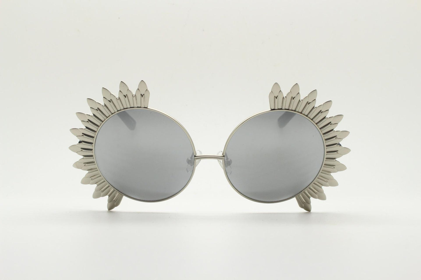 Khaleda & Fahad spiked sunglasses by Linda Farrow made in Japan. Fantasy oversized suncloud design. Luxe Gallery Projects. Vintage. NOS