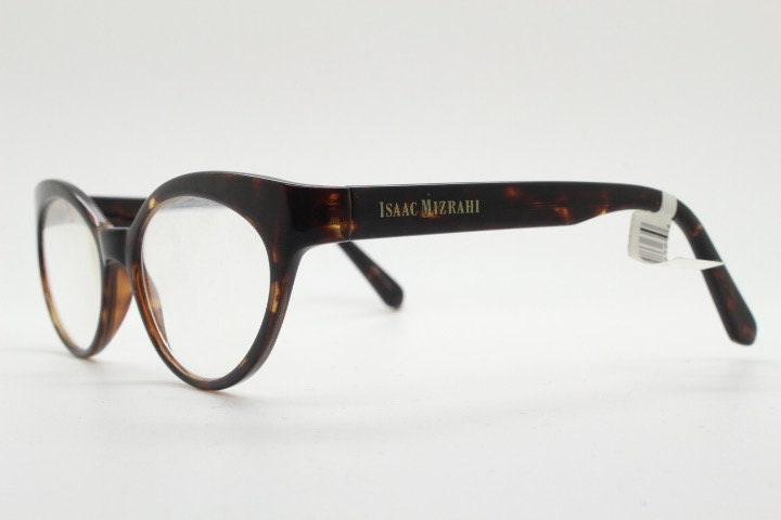 Isaac Mizrahi vintage cat eye glasses. Womens dark tortoise cateye optical frames. Prescription eyeglasses. RX NOS spectacles