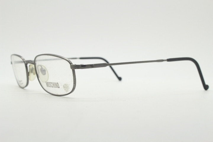 Moschino 90s vintage glasses model 3066 made in Italy. Small low profile rectangular optical frames. Prescription eyeglasses. RX. NOS