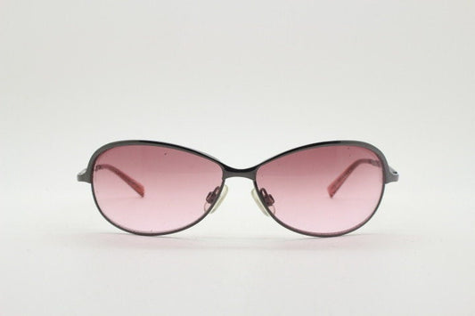 2000s vintage purple mini bug eye aviator sunglasses. Grey chrome frame with sensational graduating mulberry lenses. Y2K. 90s. Unused NOS