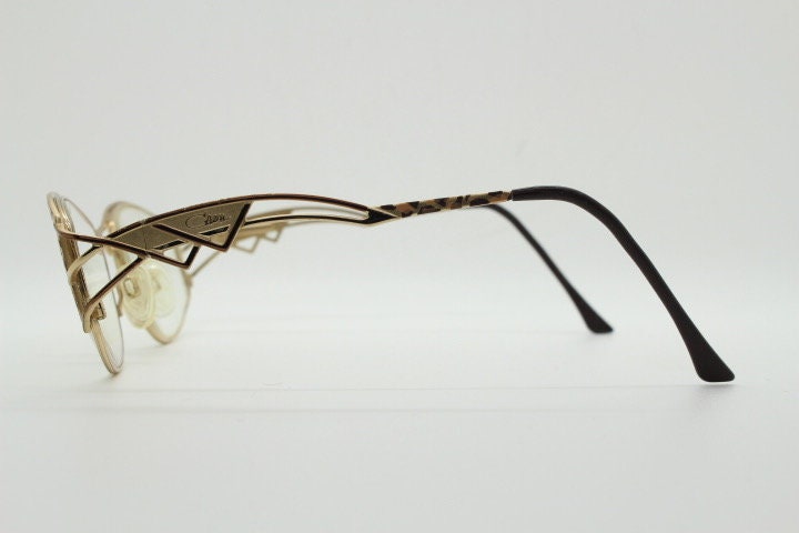 Cazal 90s vintage eye glasses. Mesmerising metallic animal print optical frames with innovative arm design. Prescription eyeglasses. RX