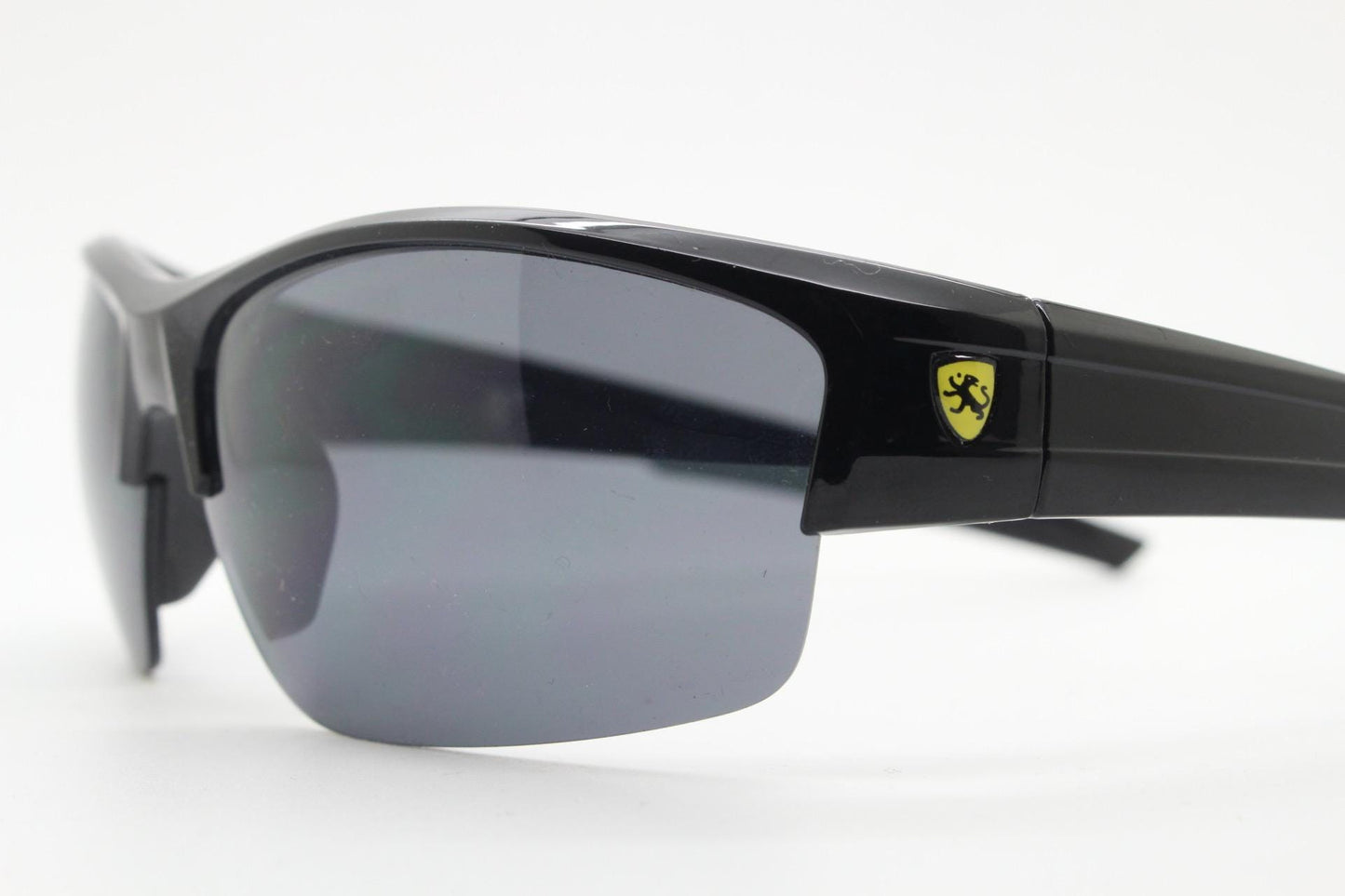 Y2K vintage sport shield sunglasses. Half frame plain black gloss wrap around aerodynamic mini mask design. BNWT. 2000's visor. 90s NOS