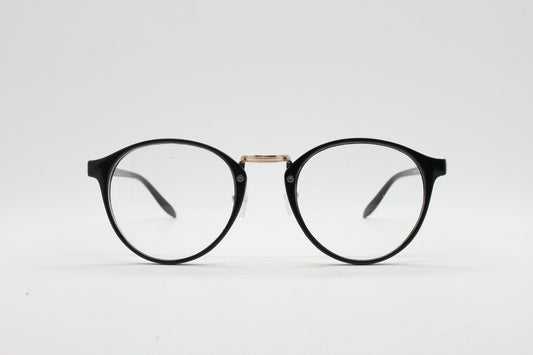 90s vintage slender frame glasses. Black with gold bridge optical frames. 40s, 50s style prescription eyeglasses. Clear lens eyeglasses. RX