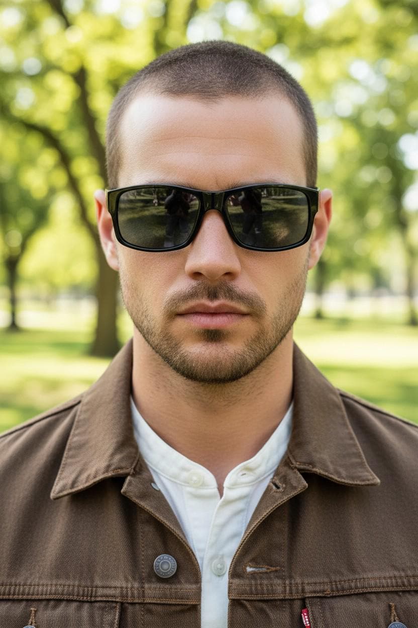 Y2K vintage sharp rectangular sunglasses. Large curved black gloss frame with dark green lenses and silver arrow arm crests. NOS