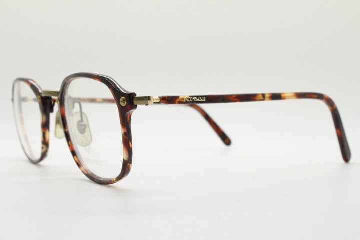 Faconnable 90s vintage rectangular eye glasses model Cliftland. Vibrant tortoise gloss acetate optical frame. Prescription. RX spectacles