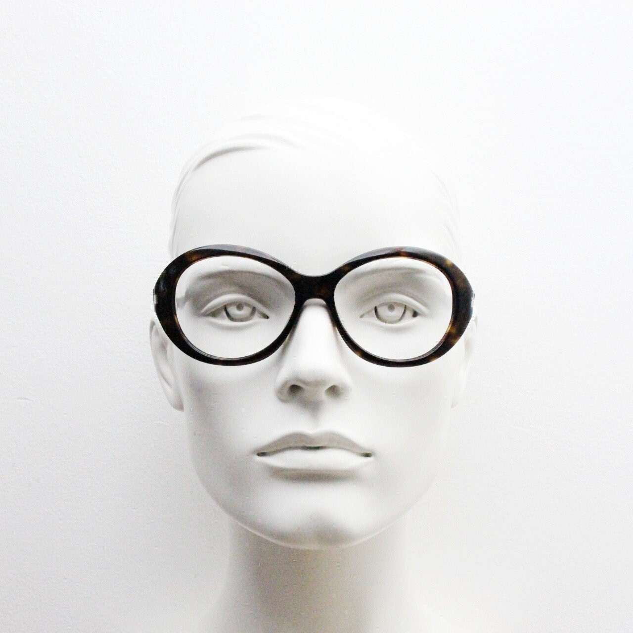 Giorgio Armani big round eye glasses made in Italy. Dark tortoise acetate 60s design optical frames. Prescription eyeglasses. RX spectacles
