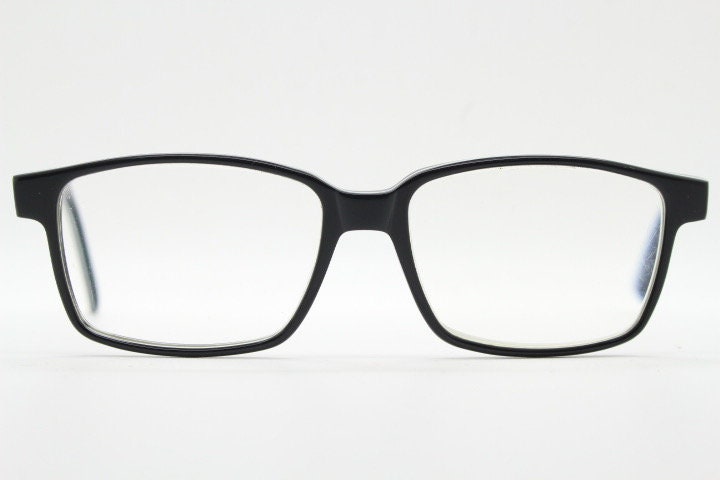Carrera rectangular glasses. Black and white layered acetate optical frames. Prescription eyeglasses. Vintage RX spectacles