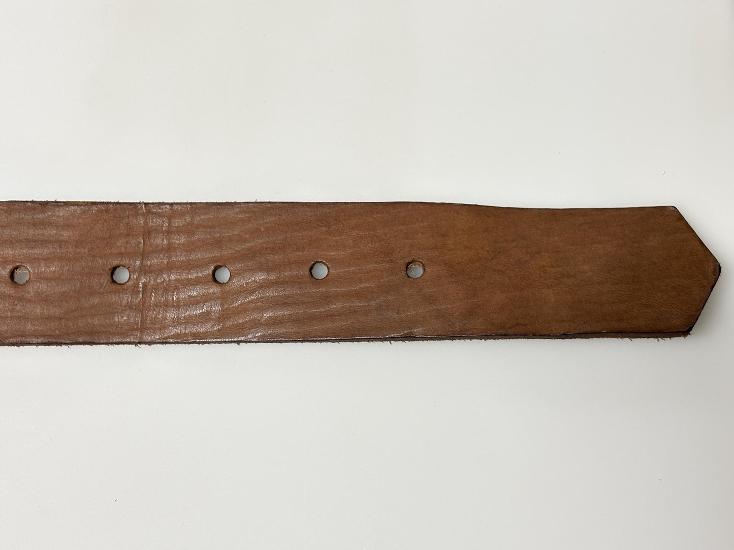 60s vintage thick brown leather belt with large brass changeable buckle. Made from genuine premium textured cowhide for jeans or trousers