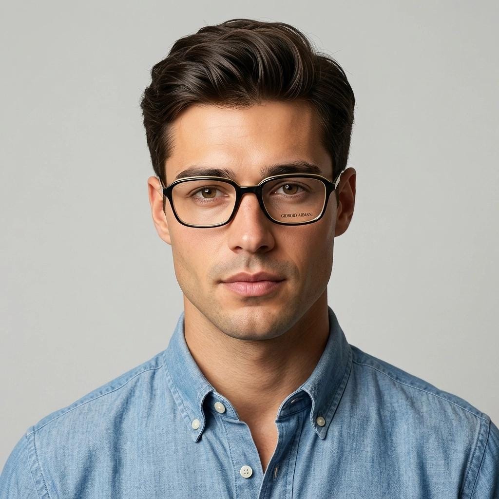 Giorgio Armani rectangular eye glasses made in Italy. Black gloss layered acetate optical frames. Prescription eyeglasses. RX spectacles