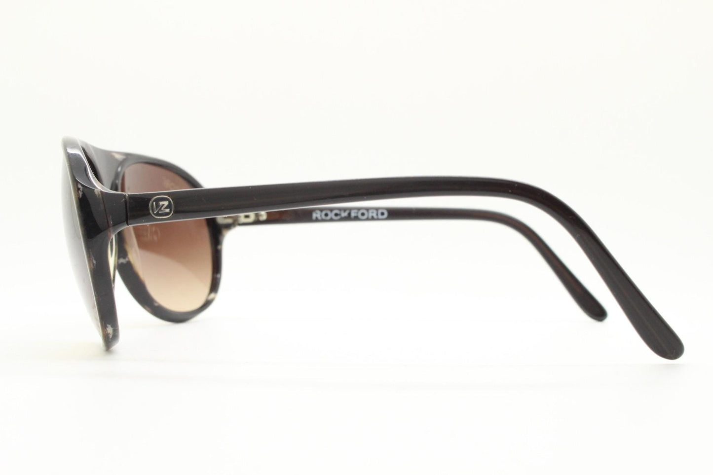 Von Zipper Y2K vintage teardrop aviator sunglasses. Classic 70s design aviators in dark mottled brown acetate with graduating lenses