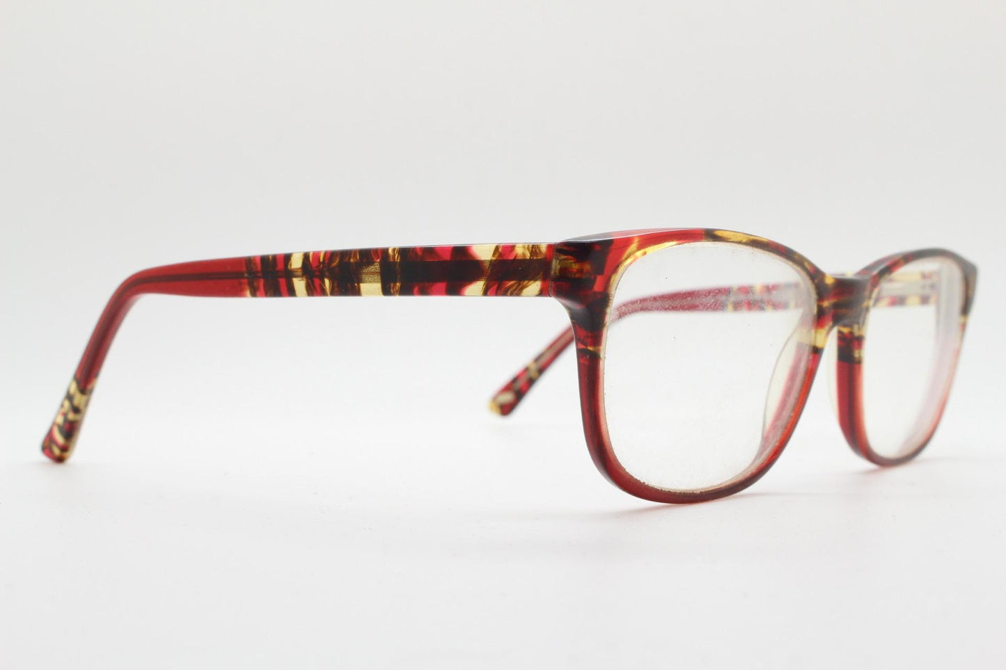 MO eyewear rectangular eye glasses made in Spain. Vibrant multi colour slim acetate optical frames. Prescription Vintage RX Spectacles
