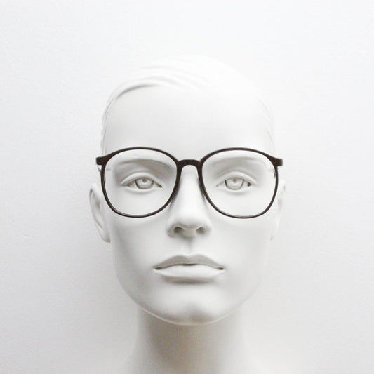 80s vintage dark brown round eye glasses. Slightly oversized slender optical frames. Prescription eyeglasses. RX spectacles