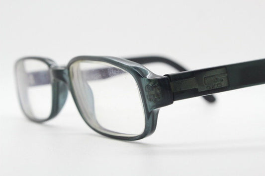 Gucci rectangular eye glasses made in Italy. Unisex dark grey acetate low profile optical frames. Prescription eyeglasses. RX spectacles