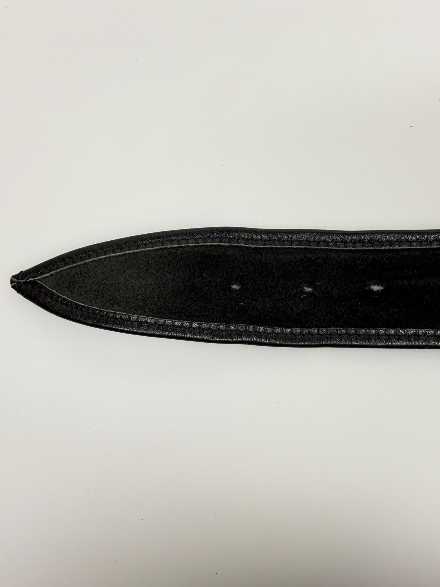 Astor 80s vintage womens leather 2" dress feature belt. Fine quality all black subtle statement belt with covered buckle. Rockabilly revival