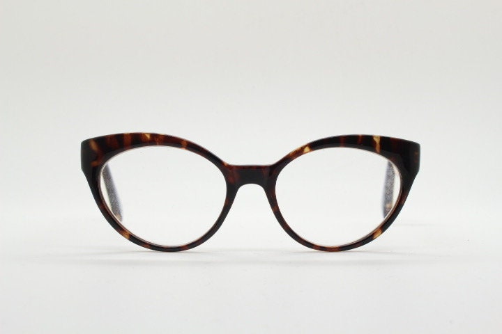 Isaac Mizrahi vintage cat eye glasses. Womens dark tortoise cateye optical frames. Prescription eyeglasses. RX NOS spectacles